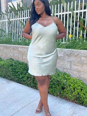 Plus Size Satin Slip Dress